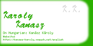 karoly kanasz business card